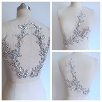Hand Nail Pearl Bright Sheet Mesh Yarn Back Decoration Florin-sheet Dress Decoration DIY accessories 39X15CM