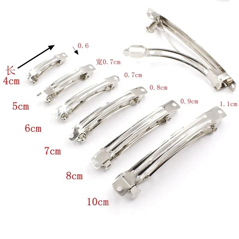 4-5-6-7-8-10CM弹簧夹弹片夹顶夹一字夹手工发夹头饰材料 diy配件 - 图1