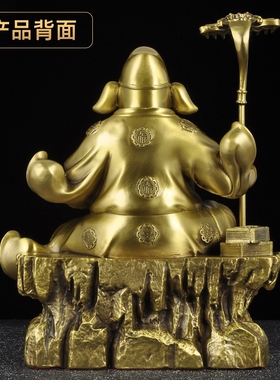 黄铜猪八戒摆件天蓬元帅神像净坛使者佛像家居供奉客厅玄关装饰品