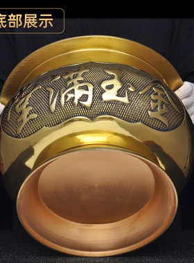 黄铜招财金玉香炉大号供佛香炉家用寺庙佛堂供奉烧香插香线香炉