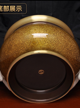 黄铜深啡晶彩圆唇香炉家用财神关公观音供奉上香的烧香插香线香炉