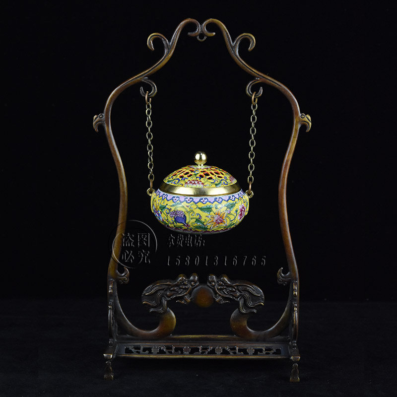 正宗景泰蓝画珐琅熏香炉吊炉北京特色铜制手工艺外事商务出国礼品,淘宝优惠券,粉丝福利购,淘宝优惠卷