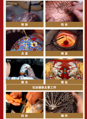 张同禄景泰蓝花瓶15寸《盛世荣光