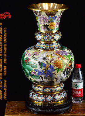 戴嘉林景泰蓝20寸《百鸟朝凤瓶》