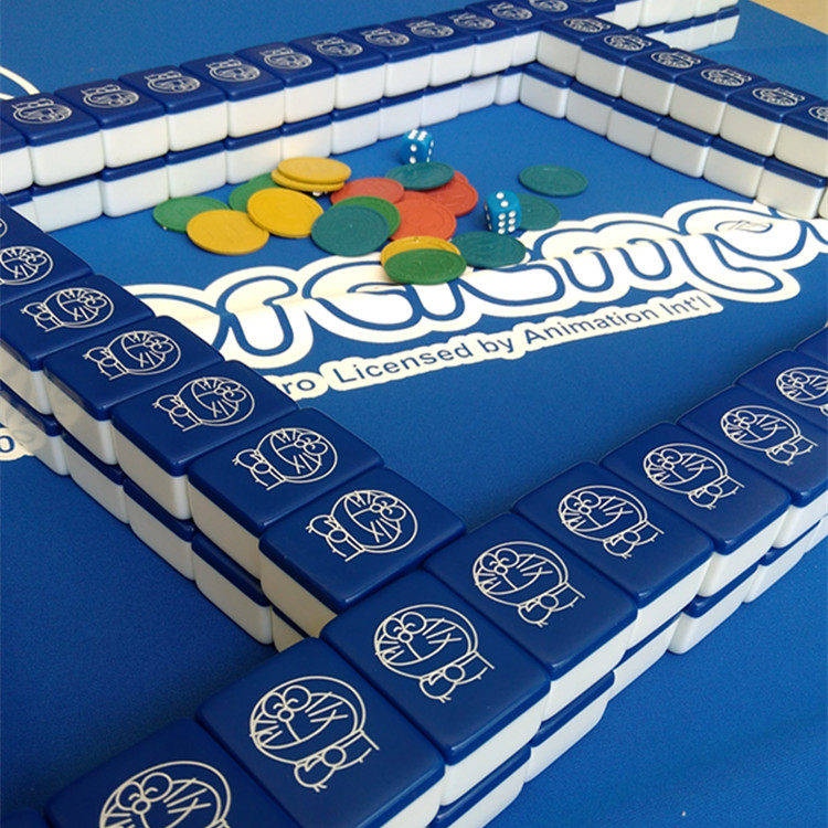 家用手搓麻雀44大号42中号40蓝色哆啦a梦叮当猫机器猫卡通麻将牌