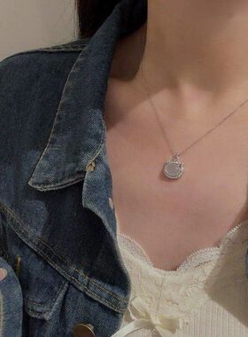 白玉女款髓可爱吊坠链高级感猫咪