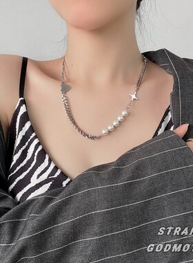 欧美冬季新设计十字架女ins珍珠