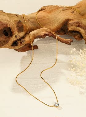 不锈钢！欧美经典小颗粒圆形镶钻项链纤细精致百搭青春潮流锁骨链