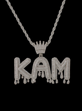 欧美冬季新品字母数字皇冠项链