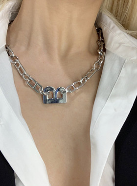 欧美冬季新款金色字母ins项链