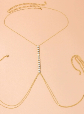 速卖通热销配饰 女士性感身体链 欧美时尚气质链条胸链body chain