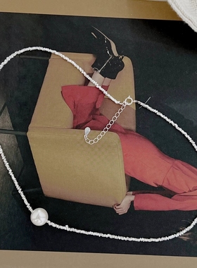 欧美跨境系列S925纯银珍贝珠项链女碎银子时尚轻奢OL通勤百搭饰品