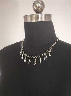 欧美babygirl可定制金色链条