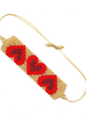 miyuki简约女士爱心手链db古董