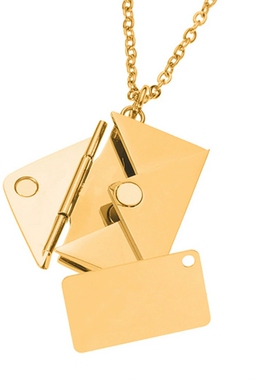 【现货】文艺信封可打开纪念小众设计感英文字母项链不锈钢钛钢项