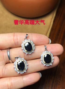 山东蓝宝石纯银轻奢礼物吊坠项链