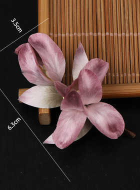 非遗绒花桑蚕丝掐丝花朵手工软簪发簪头饰新中式汉服配饰国风发饰