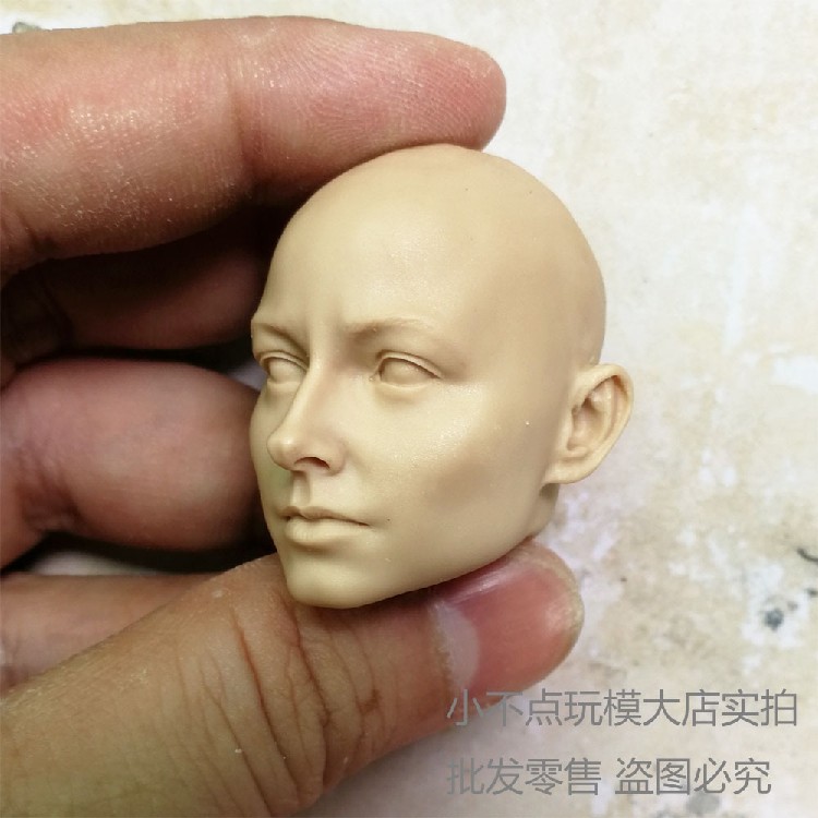 1/6 裸妆白模 欧美女头雕 DIY大妈尼姑植发 气质美女 兵人配件 - 图1