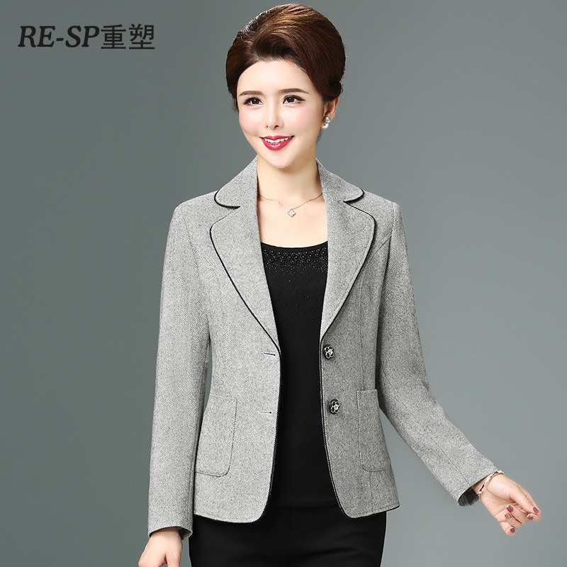 中老年女装春秋小西装中年短外套 重塑中老年女装