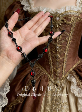 哥特暗黑复古血滴项链ins朋克风项链lolita水滴吊坠锁骨链