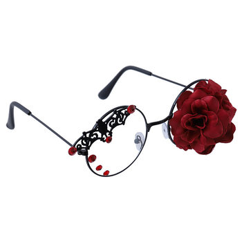 Punk Lolita bat roses glass frame goth gear one-sided love dark steam steam style gothic