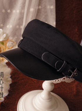 原创手作订制报童帽女li黑色