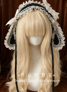 日系蕾丝垂耳兔发带doll发夹lolita亚文化粉黑红发饰圣诞新年