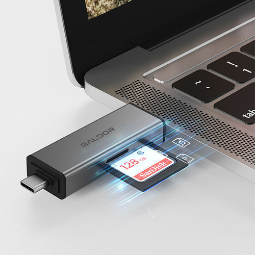 高多双头读卡器Type-C手机电脑两用笔记本USB转TF SD内存卡U盘otg - 图0