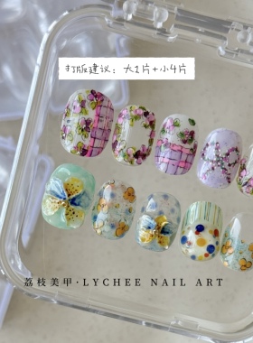 荔枝Nail丨可可爱爱短打版甲片 单号高透100片装