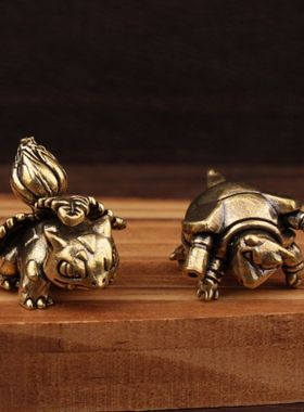 神奇宝贝动漫小摆件黄铜创意摆件跨境小摆件黄铜工艺品喷火龙摆件