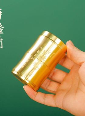 牙签筒纯黄铜摆件创意个性家用牙签盒便携式餐厅客厅防尘牙签罐