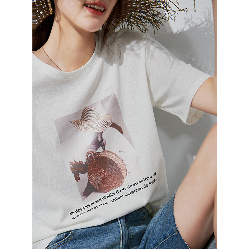 初棉定制棉竹节降温感宽松廓形t恤 初棉T恤