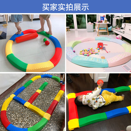 感统训练器材幼儿园触觉平衡板儿童家用独木桥平衡木室内前庭玩具 - 图2