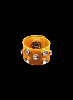 紫罗兰色软塑料闪亮水钻透明戒指