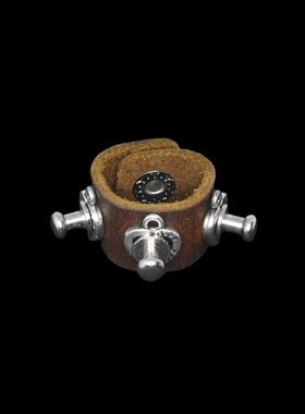 杀马特银色线条爱心伞形铆钉哥特新创意棕时尚牛皮朋克戒指环饰品