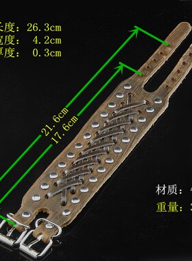 棕色牛皮柔软双针扣交叉编织小铆钉潮朋克手链男女装饰品手镯手环
