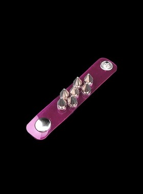 银色双层子弹头铆钉密集塑料戒指