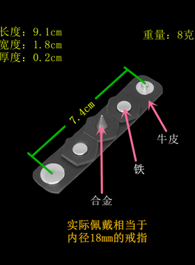 杀马特银色铆钉六边形黑牛皮戒指