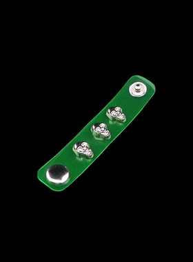 枪黑骷髅鬼头无色透明软塑料戒指