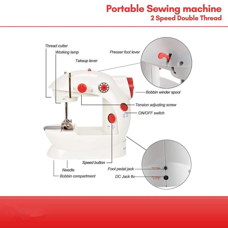 跨境货源缝纫机202电动家用多功能迷你小型脚踏缝纫机欧美规