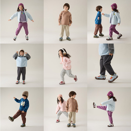 【幼儿园裤】papa爬爬冬季儿童裤子加绒女童束脚糯米棉休闲裤运动