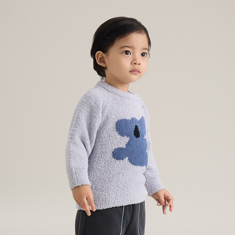 papa爬爬冬季宝宝毛衣男女宝可爱卡通加绒保暖针织衫半边绒上衣,淘宝优惠券,粉丝福利购,淘宝优惠卷