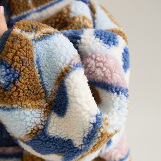 【两面穿】papa爬爬冬季新品儿童外套男女童加厚摇粒绒保暖宽松