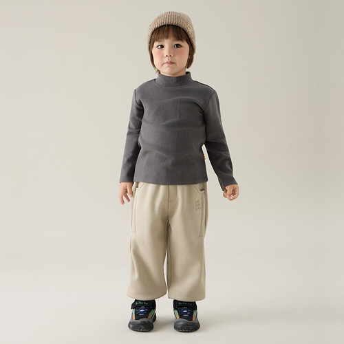 【糯米棉】papa爬爬秋冬儿童裤子加绒加厚男女童束脚裤运动裤软弹 - 图0