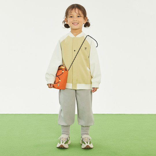 papa爬爬春季儿童外套男女童棒球夹克上衣户外运动休闲