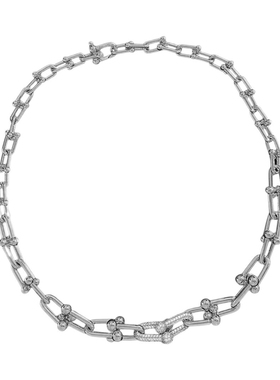 2025谢霆锋进化演唱会同款项链镶钻锆石朋克潮古巴项链竹节链男女