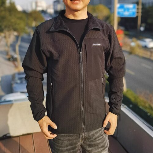 阿珂姆软壳衣加绒防风防泼水春秋男士立领保暖外套户外休闲抓绒衣 - 图0