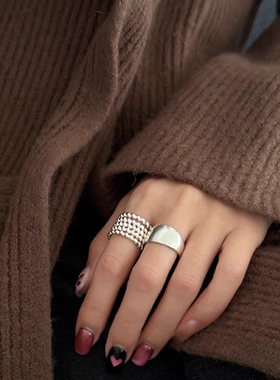 多层麻花设计感开口戒指女小众高级感简约百搭休闲可叠戴食指戒