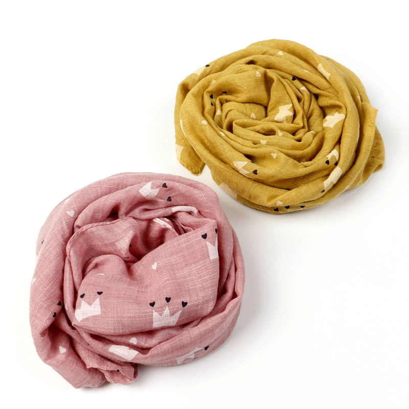 秋冬季薄款儿童围巾韩版卡通皇冠潮款防风围脖宝宝男女童棉麻围巾,淘宝优惠券,粉丝福利购,淘宝优惠卷