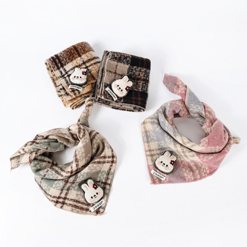 宝宝围巾秋冬款加厚三角巾韩版卡通可爱格子男女儿童保暖防风围脖,淘宝优惠券,粉丝福利购,淘宝优惠卷
